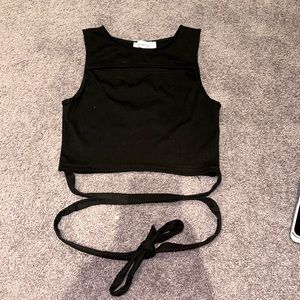 Black tie crop top